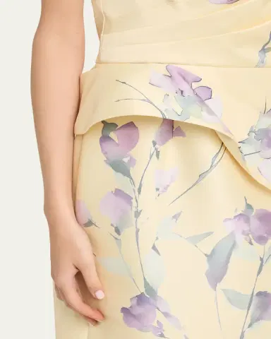 Rickie Freeman for Teri Jon Off-Shoulder Peplum Mikado Midi Dress | Thumbnail 5