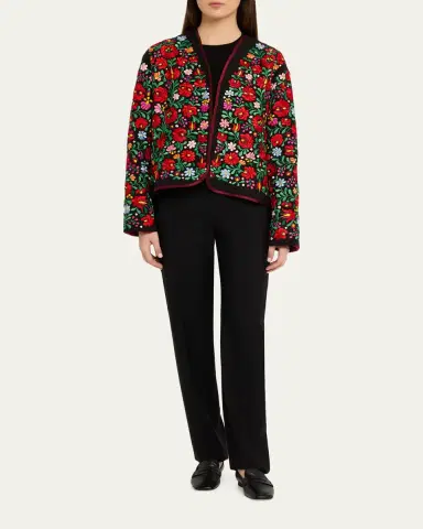 Rianna + Nina Floral Embroidered Mini Blouson Jacket | Thumbnail 2