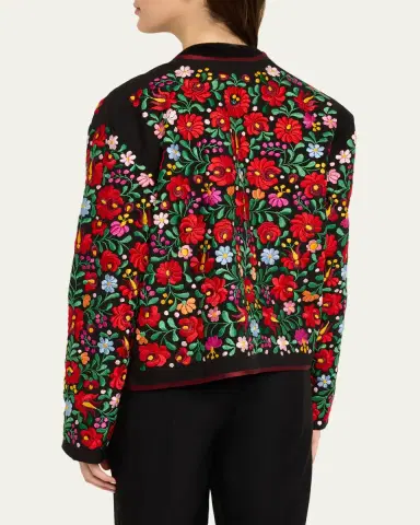Rianna + Nina Floral Embroidered Mini Blouson Jacket | Thumbnail 3