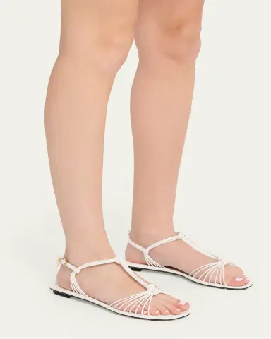 Prada Tubular Leather Flat Sandals | Thumbnail 2 Prada Tubular Leather Flat Sandals | Thumbnail 2