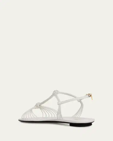 Prada Tubular Leather Flat Sandals | Thumbnail 4 Prada Tubular Leather Flat Sandals | Thumbnail 4