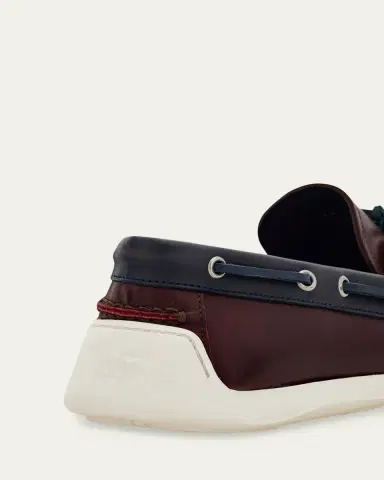 Ferragamo Men's Bahia Bicolor Leather Boat Shoes | Thumbnail 3 Ferragamo Men's Bahia Bicolor Leather Boat Shoes | Thumbnail 3