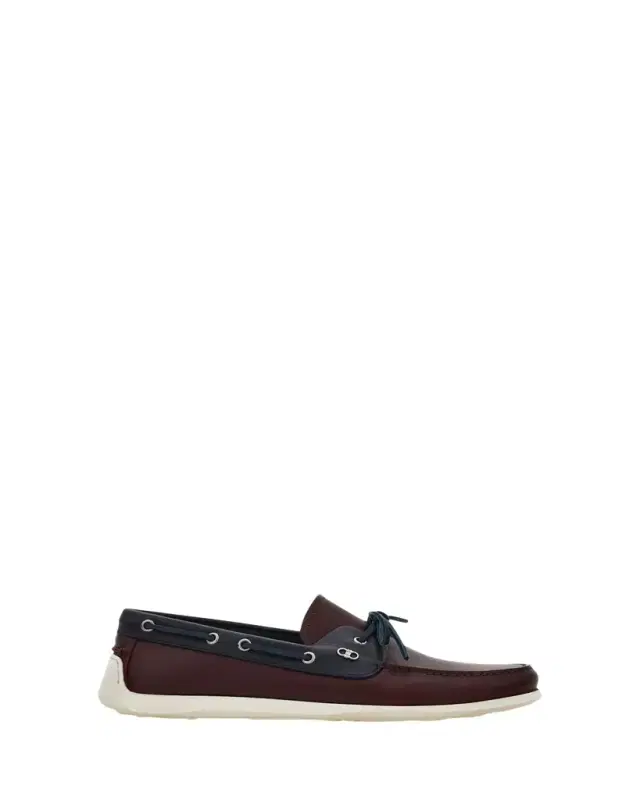 Ferragamo Men's Bahia Bicolor Leather Boat Shoes
