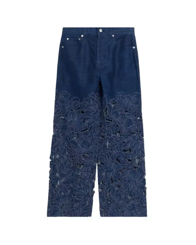SIMKHAI Betty Embroidered Straight-Leg Jeans