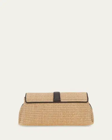 Ferragamo Leather-Trim Raffia Crossbody Bag | Thumbnail 3 Ferragamo Leather-Trim Raffia Crossbody Bag | Thumbnail 3