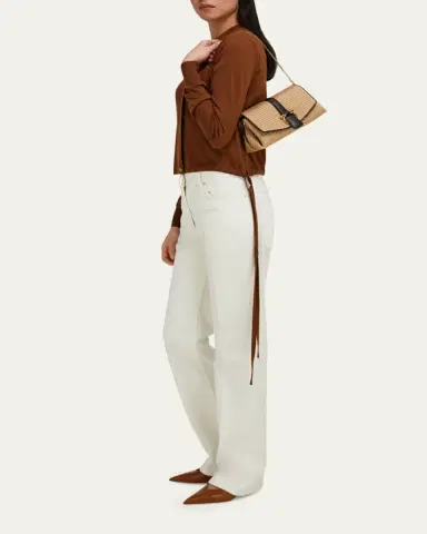 Ferragamo Leather-Trim Raffia Crossbody Bag | Thumbnail 5 Ferragamo Leather-Trim Raffia Crossbody Bag | Thumbnail 5