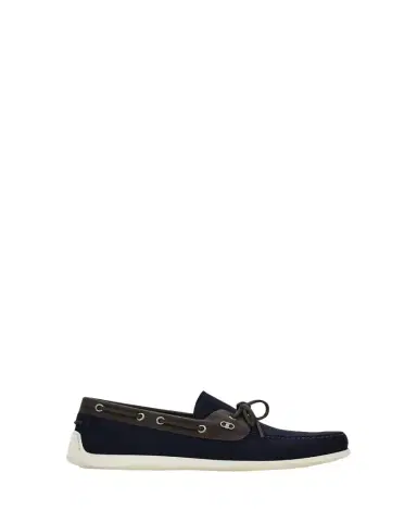 Ferragamo Men's Bahia Suede Leather-Trim Boat Shoes | Thumbnail 1 Ferragamo Men's Bahia Suede Leather-Trim Boat Shoes | Thumbnail 1