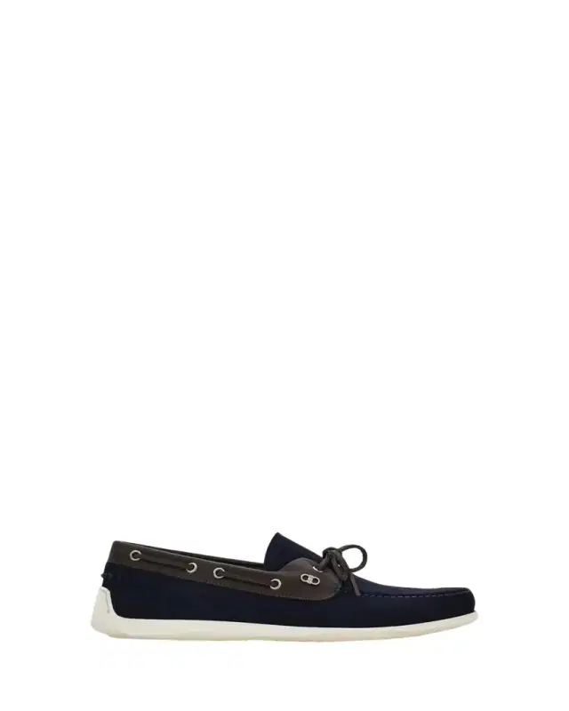 Ferragamo Men's Bahia Suede Leather-Trim Boat Shoes