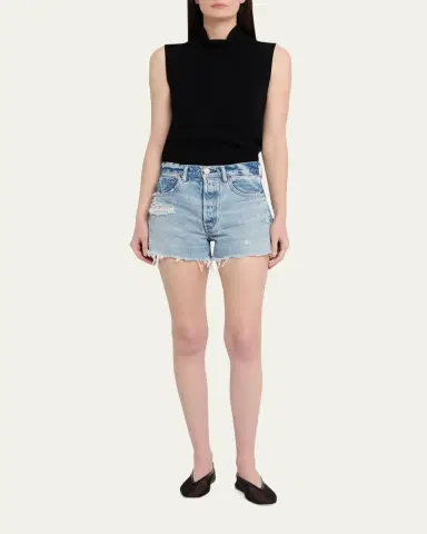 Moussy Vintage Ridgeme Distressed Denim Shorts | Thumbnail 2 Moussy Vintage Ridgeme Distressed Denim Shorts | Thumbnail 2