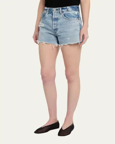 Moussy Vintage Ridgeme Distressed Denim Shorts | Thumbnail 4 Moussy Vintage Ridgeme Distressed Denim Shorts | Thumbnail 4