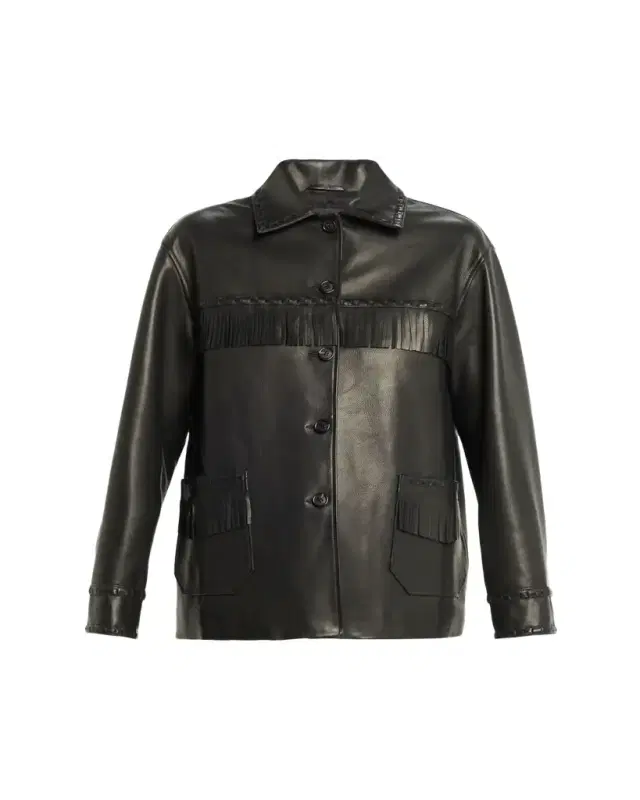 Nili Lotan Gus Fringe Leather Jacket