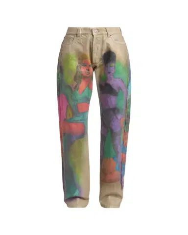 Versace Hand-Painted Straight-Leg Jeans | Thumbnail 1 Versace Hand-Painted Straight-Leg Jeans | Thumbnail 1