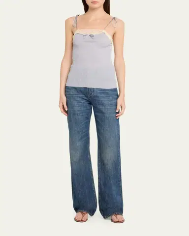 Chloé Lace-Trim Rib Cami Top | Thumbnail 2 Chloé Lace-Trim Rib Cami Top | Thumbnail 2