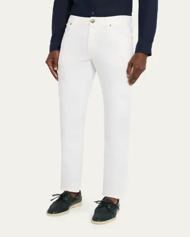 Jacob Cohen Men's Denim Slim-Straight Leg Five-Pocket Pants | Thumbnail 9