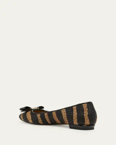 Ferragamo Varina Zebra-Printed Raffia Ballerina Flats | Thumbnail 2 Ferragamo Varina Zebra-Printed Raffia Ballerina Flats | Thumbnail 2