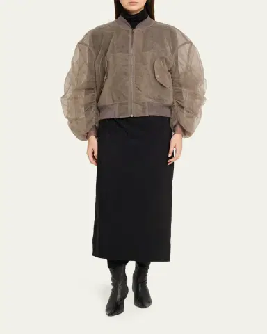 Rick Owens Secchia Flight Tulle Bomber Jacket | Thumbnail 2