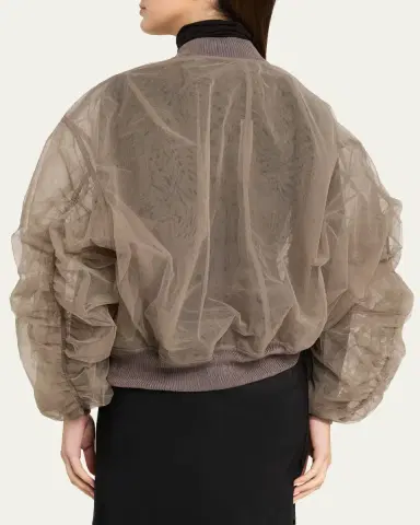 Rick Owens Secchia Flight Tulle Bomber Jacket | Thumbnail 3