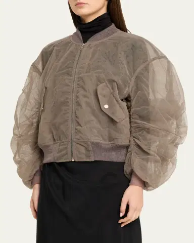 Rick Owens Secchia Flight Tulle Bomber Jacket | Thumbnail 4