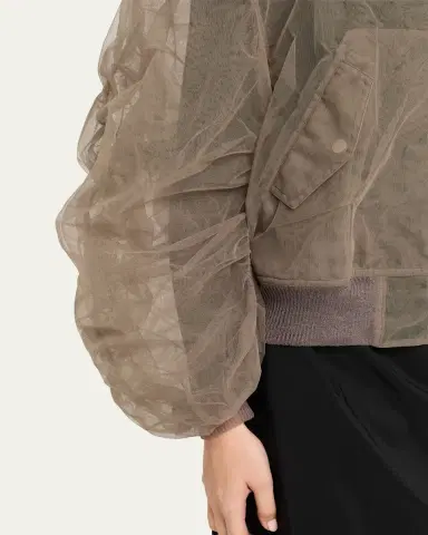 Rick Owens Secchia Flight Tulle Bomber Jacket | Thumbnail 5