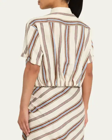 A.L.C. Leonore Gathered Linen Top | Thumbnail 3 A.L.C. Leonore Gathered Linen Top | Thumbnail 3