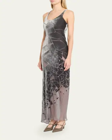 Grace Ling Cracked Velvet Burnout Bias-Cut Maxi Dress | Thumbnail 4 Grace Ling Cracked Velvet Burnout Bias-Cut Maxi Dress | Thumbnail 4
