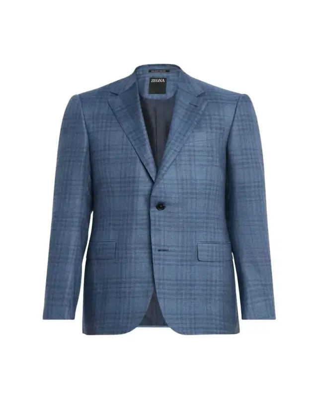 ZEGNA Men's Plaid Cashmere and Silk Single-Breasted Sport Coat