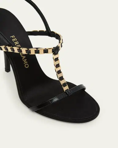 Ferragamo 95mm Estea Gancini Leather Sandals | Thumbnail 3 Ferragamo 95mm Estea Gancini Leather Sandals | Thumbnail 3