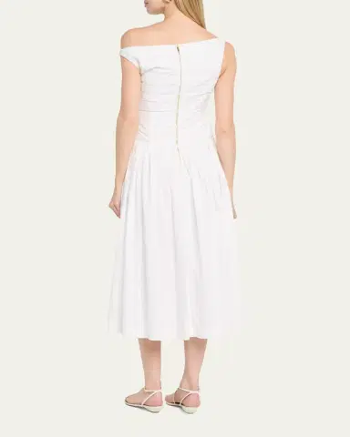 Cara Cara Zora A-Line Poplin Midi Dress | Thumbnail 3