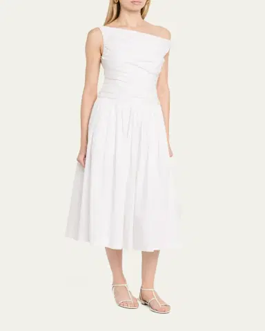 Cara Cara Zora A-Line Poplin Midi Dress | Thumbnail 4