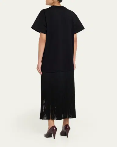 Alaïa Fringed Cotton T-Shirt | Thumbnail 3 Alaïa Fringed Cotton T-Shirt | Thumbnail 3