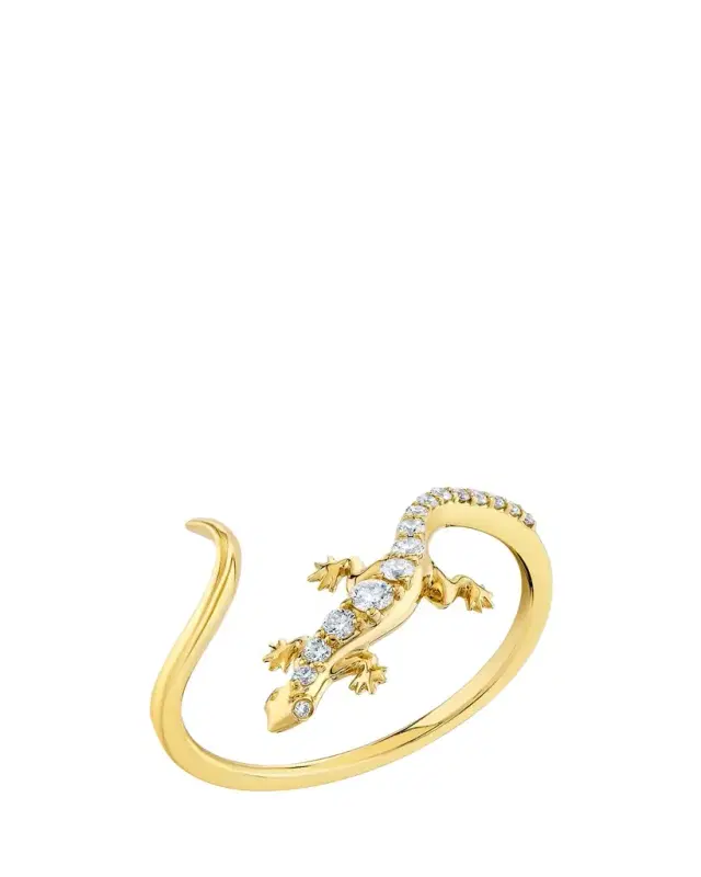 Sydney Evan 14K Yellow Gold Diamond Lizard Ring