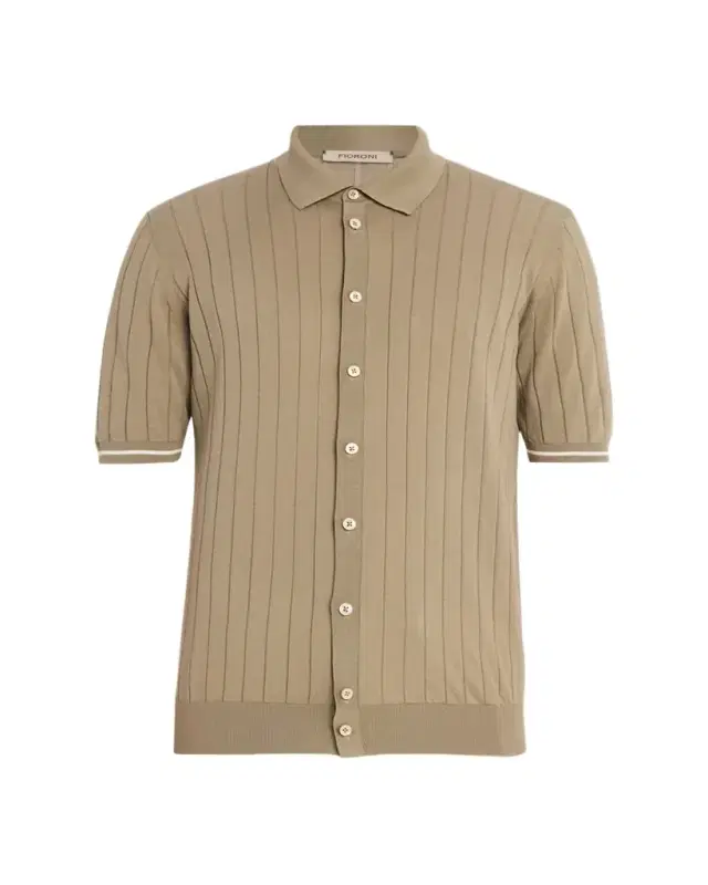 Men's Wide Rib Short-Sleeve Button-Down Shirt