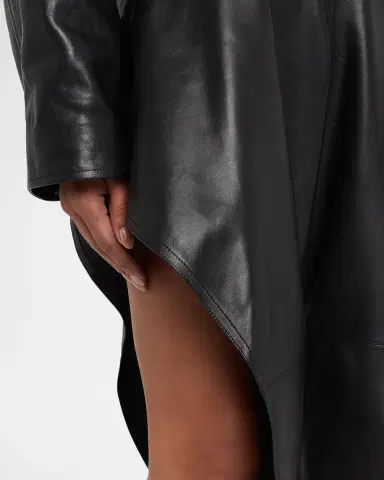 Alaïa Leather Pointed Ruffle Ankle-Tie Pants | Thumbnail 4 Alaïa Leather Pointed Ruffle Ankle-Tie Pants | Thumbnail 4