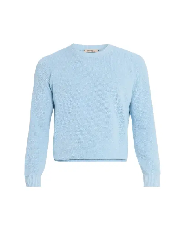 Fioroni Men's Diamond-Knit Silk/Cotton Crewneck Sweater