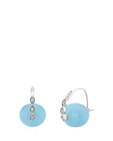 Sydney Evan 14K White Gold Diamond Marquise Eye on Aquamarine Earrings, 12mm | Thumbnail 1 Sydney Evan 14K White Gold Diamond Marquise Eye on Aquamarine Earrings, 12mm | Thumbnail 1