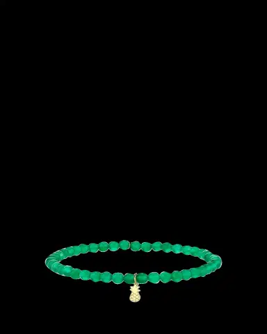 Sydney Evan 14K Tiny Pure Pineapple on Green Onyx Bracelet | Thumbnail 2