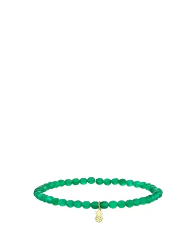 Sydney Evan 14K Tiny Pure Pineapple on Green Onyx Bracelet | Thumbnail 1