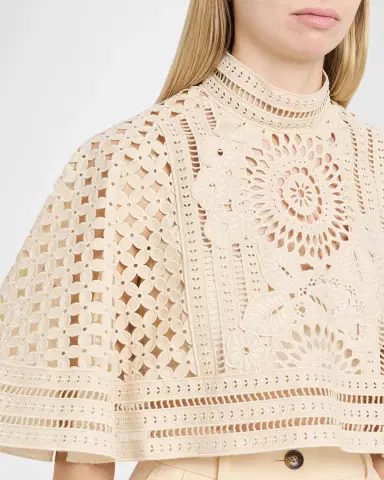 Zimmermann Indra Embroidered Cape | Thumbnail 4