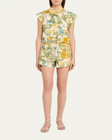Cara Cara Octavia Floral Linen Top | Thumbnail 2