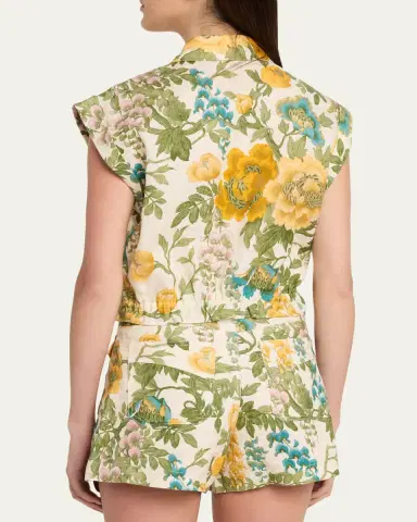 Cara Cara Octavia Floral Linen Top | Thumbnail 3