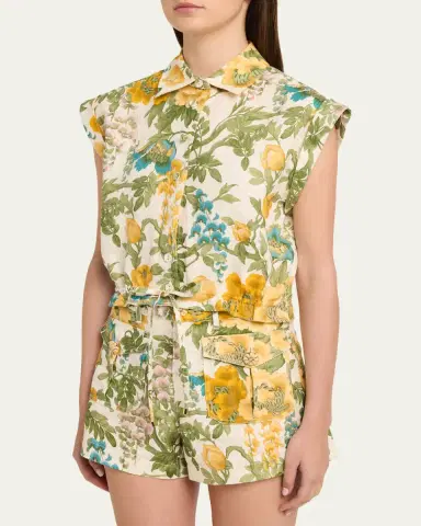Cara Cara Octavia Floral Linen Top | Thumbnail 4