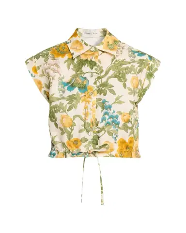 Cara Cara Octavia Floral Linen Top | Thumbnail 1