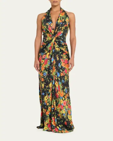 A.L.C. Mabel Floral Halter Gown | Thumbnail 2 A.L.C. Mabel Floral Halter Gown | Thumbnail 2