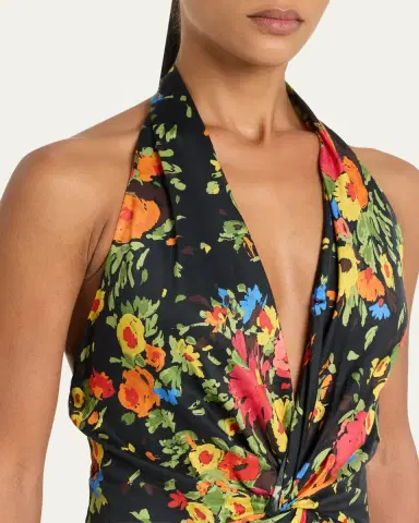 A.L.C. Mabel Floral Halter Gown | Thumbnail 5 A.L.C. Mabel Floral Halter Gown | Thumbnail 5