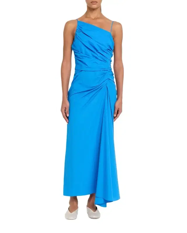 A.L.C. Juno Ruched One-Shoulder Midi Dress