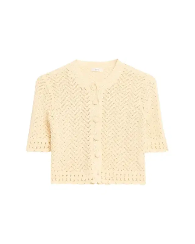 Simon Cropped Open-Knit Cardigan