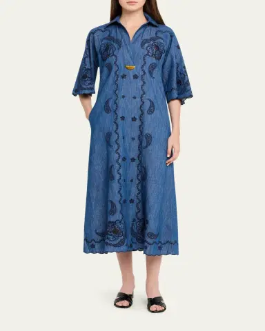 Zimmermann Aster Embroidered Midi Dress | Thumbnail 2