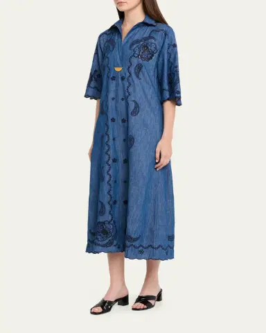 Zimmermann Aster Embroidered Midi Dress | Thumbnail 4