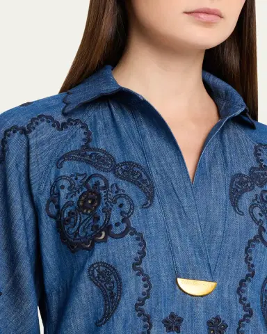 Zimmermann Aster Embroidered Midi Dress | Thumbnail 5