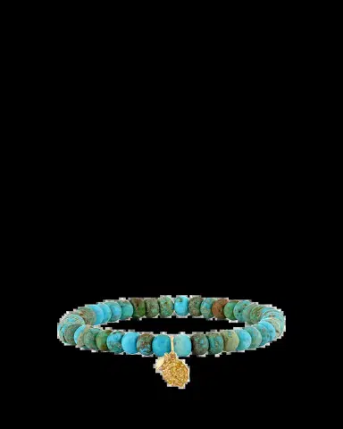 Sydney Evan 14K Yellow Sapphire Lemon Charm on Turquoise Bracelet | Thumbnail 2 Sydney Evan 14K Yellow Sapphire Lemon Charm on Turquoise Bracelet | Thumbnail 2